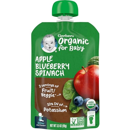 Gerber Organic Baby Food Pouches, 2nd Foods for Sitter, Fruit & Veggie Variety Pack, 3.5 Ounce (Set of 18)