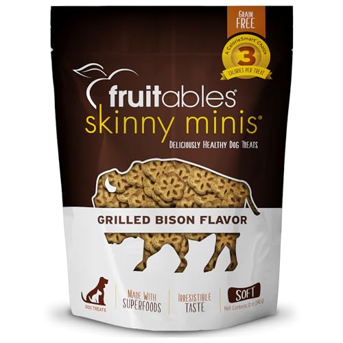 Fruitables Skinny Mini Dog Treats – Healthy Treats for Dogs – Low Calorie Training Treats – Free of Wheat, Corn and Soy – Apple Bacon – 5 Ounces