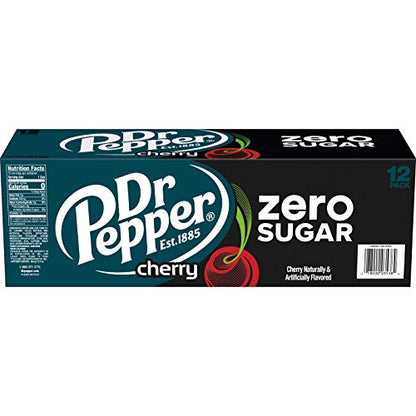 Dr Pepper Zero Strawberries and Cream Soda, 12 fl oz cans, 12 Pack