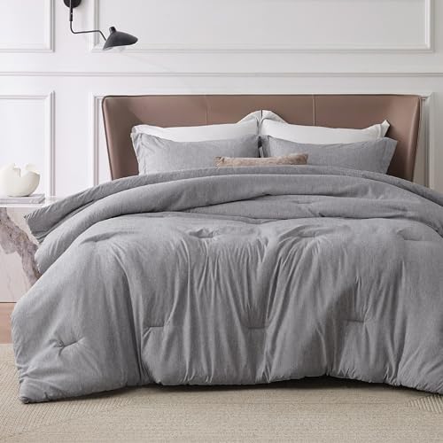 Bedsure Twin/Twin XL Comforter Set Dorm Bedding - Dark Grey Twin Bedding Set for College, Soft Cationic Dyed Bed Set for All Seasons, 2 Pieces, 1 Comforter (68"x88") and 1 Pillow Sham (20"x26"+2")