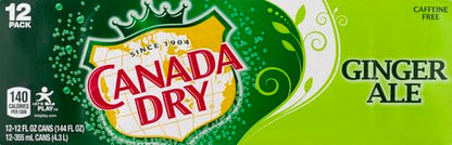 Canada Dry Zero Sugar Ginger Ale Soda, 12 fl oz cans (Pack of 12)