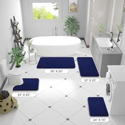 OLANLY Bathroom Rugs 24x16, Extra Soft Absorbent Chenille Bath Rugs, Non-Slip, Dry Quickly, Machine Washable, Bath Mats for Bathroom Floor, Tub and Shower, Beige