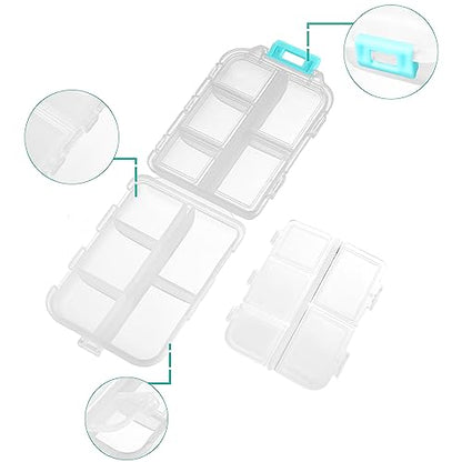 1Pack Travel Pill Organizer - 10 Compartments Pill Case, Compact and Portable Pill Box, Perfect for On-The-Go Storage, Pill Holder for Purse Gray