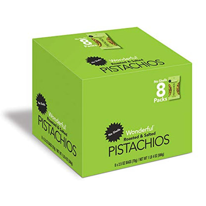 Wonderful Pistachios No Shells, Smokey Barbeque Nuts, 2.25 Ounce Bag (Pack Of 8), Protein Snack, Gluten Free, On-the-Go Snack