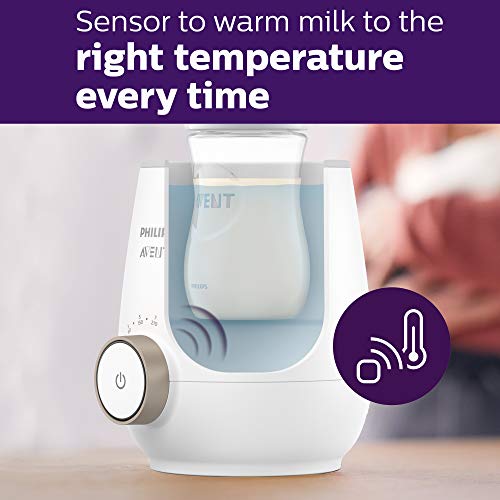 Philips Avent Premium Fast Bottle Warmer, with Smart Temperature Control, Water Bath Technology, Automatic Shut-off, Model SCF358