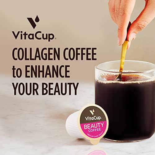 VitaCup Mushroom Coffee Pods - Boost Focus & Immunity with Lions Mane, Chaga, Vitamins, for Memory & Clarity, Recyclable K-Cup Pods, 16 Ct