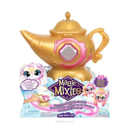 Magic Mixies Magic Genie Lamp with Interactive 8" Blue Plush Toy and 60+ Sounds & Reactions. Unlock a Magic Ring and Reveal a Blue Genie from The Real Misting Lamp. Gifts for Kids, Ages 5+