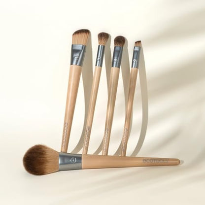 EcoTools Start The Day Beautifully 6 Piece Makeup Brush Set, Makeup Brushes For Eyeshadow, Blush, Concealer, & Foundation Application, Eco-Friendly, Gift Set, Synthetic Hair, Vegan & Cruelty-Free