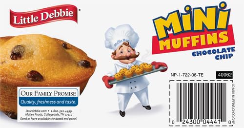 Little Debbie Chocolate Chip Mini Muffins, 5 Pouches, 8.44 OZ Box