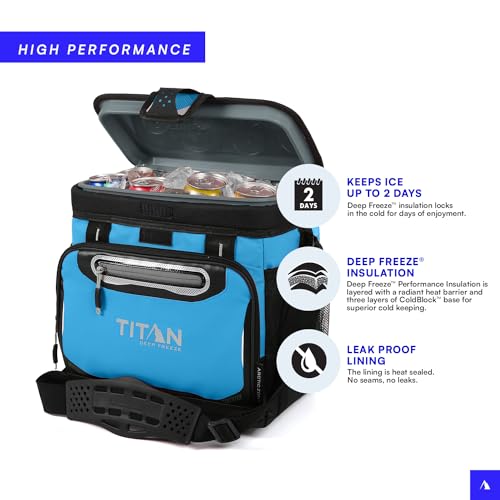 Titan Deep Freeze Cooler Zipperless Hardbody Cooler - Deep Freeze Insulation, HardBody Liner, and SmartShelf