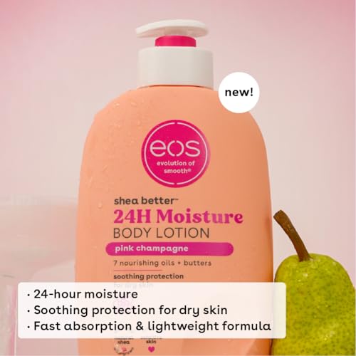 eos Shea Better Body Lotion- Vanilla Cashmere, 24-Hour Moisture Skin Care, Lightweight & Non-Greasy, Made with Natural Shea, Vegan, 16 fl oz