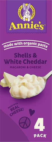 Annie's White Cheddar Shells Macaroni and Cheese with Organic Pasta, 6 oz (Pack of 12)