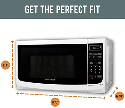 Farberware Countertop Microwave 700 Watts, 0.7 Cu. Ft. - Microwave Oven With LED Lighting and Child Lock - Perfect for Apartments and Dorms - Easy Clean Stainless Steel