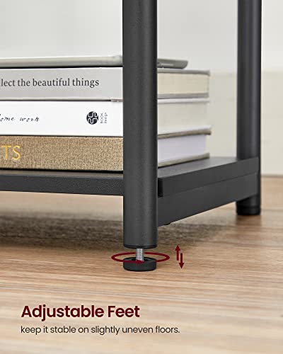 VASAGLE End Table with Charging Station, Set of 2, Small Side Tables for Living Room, Bedroom, Nightstand with Outlets and USB Ports, Bedside Table with Storage Shelf, Chestnut Brown and Black