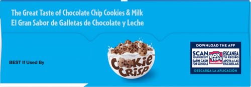 Cookie Crisp Breakfast Cereal, Chocolate Chip Cookie Taste, Made With Whole Grain, Family Size, 18.3 oz