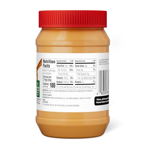 Amazon Fresh, Creamy Peanut Butter, 16 Oz (Previously Happy Belly, Packaging May Vary)