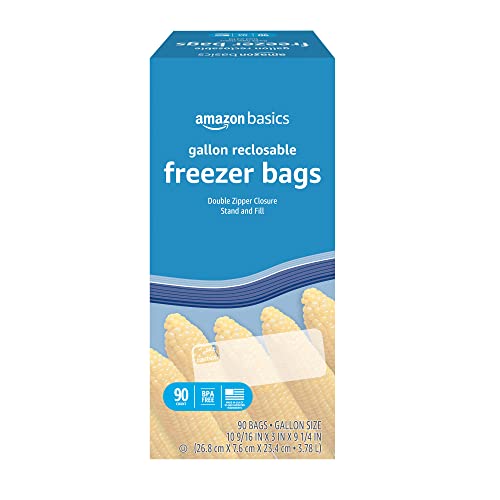 Amazon Basics Freezer Quart Bags, 120 Count (Previously Solimo)