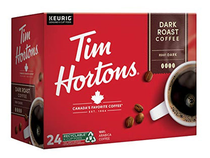 Tim Hortons Original Blend, Medium Roast Coffee, Single-Serve K-Cup Pods Compatible with Keurig Brewers, 24 Count(Pack of 1)(Packaging may vary)