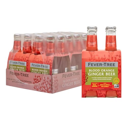 Fever Tree Ginger Beer - Premium Quality Mixer - Refreshing Beverage for Cocktails & Mocktails. Naturally Sourced Ingredients, No Artificial Sweeteners or Colors - 150 ML Cans - Pack of 24