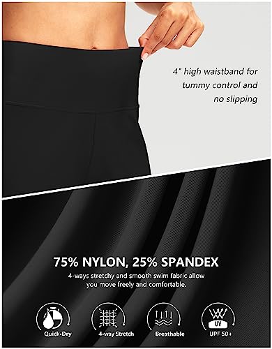 G Gradual Women's 7" Long Swim Board Shorts High Waisted Quick Dry Beach Swimming Shorts for Women with Liner Pockets