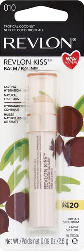 Revlon Lip Balm, Kiss Tinted Lip Balm, Face Makeup with Lasting Hydration, SPF 20, Infused with Natural Fruit Oils, 030 Sweet Cherry, 0.09 Oz