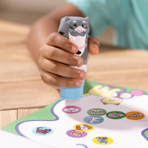 Melissa & Doug Sticker WOW!™ 24-Page Activity Pad and Sticker Stamper, 300 Stickers, Arts and Crafts Fidget Toy Collectible Character – Unicorn - FSC Certified