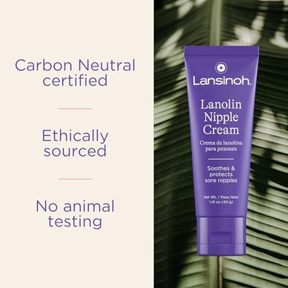 Lansinoh Lanolin Nipple Cream, Safe Nipple Balm for Baby and Mom, Breastfeeding Essentials, 1.41 Ounces