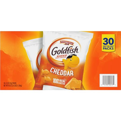 Goldfish Colors Cheddar Crackers, Snack Pack, 0.9 oz, 9 CT Multi-Pack Tray (Pack of 2)