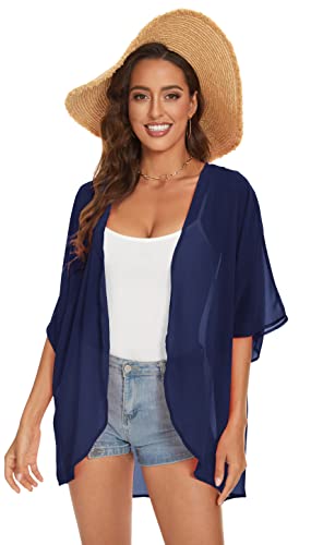 Womens Kimono Beach Cover Up Chiffon Cardigan Floral Tops Loose Capes