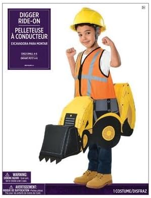 Party City Construction Digger Ride-On Halloween Costume for Children, Small, Includes Tractor Rider Suit