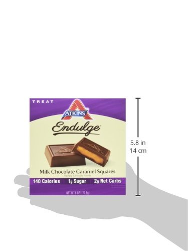 Atkins Endulge Caramel Nut Chew Bar, Dessert Favorite, 1g Sugar, Good Source of Fiber, Low Sugar, 10 Count