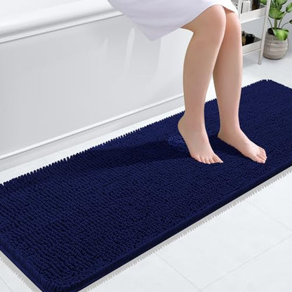 OLANLY Bathroom Rugs 24x16, Extra Soft Absorbent Chenille Bath Rugs, Non-Slip, Dry Quickly, Machine Washable, Bath Mats for Bathroom Floor, Tub and Shower, Beige