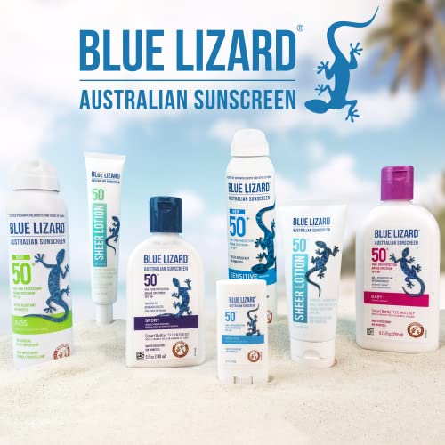 BLUE LIZARD Mineral Sunscreen Stick with Zinc Oxide SPF 50+ Water Resistant UVA/UVB Protection Easy to Apply Fragrance Free, Kids, Unscented, 0.5 oz