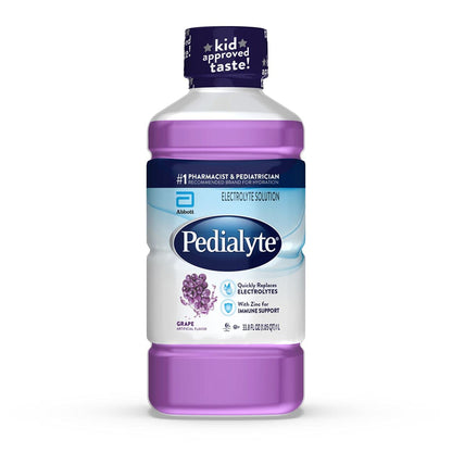 Pedialyte Electrolyte Solution, Unflavored, Hydration Drink, 33.8 Fl Oz. (Pack of 4)