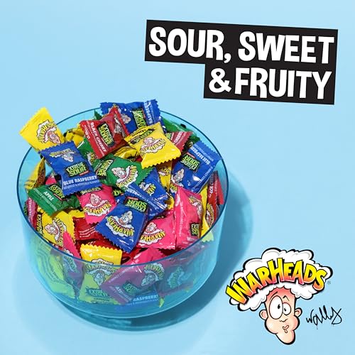 WARHEADS - Extreme Sour Hard Candy - Assorted Flavors - Sour Apple, Black Cherry, Blue Raspberry, Lemon & Watermelon Flavors - 2 oz. Bag