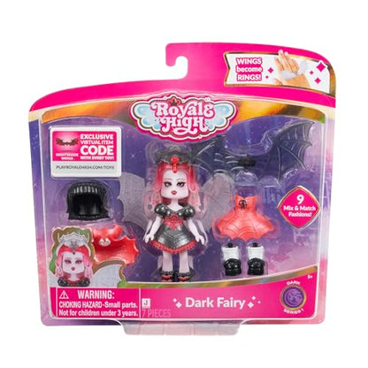 Royale High 3” Fire Fairy Fashion Doll - 1 Figure with 9 Fashion Accessories - Virtual Item Code Included - Series 1 - Ages 5+