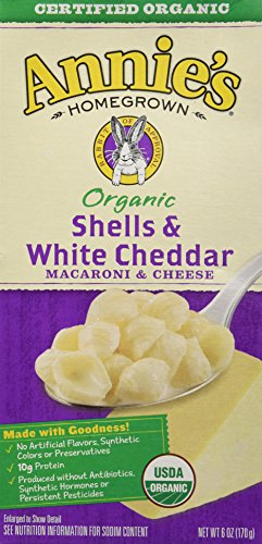 Annie's White Cheddar Shells Macaroni and Cheese with Organic Pasta, 6 oz (Pack of 12)