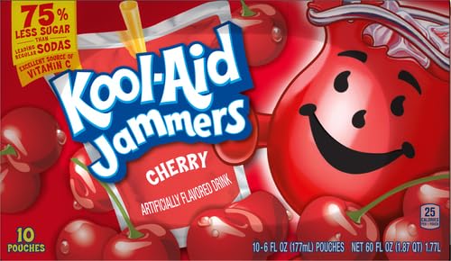 Kool-Aid Jammers Tropical Punch (Grape & Cherry Artificially Flavored Kids Soft Drink Variety Pack, 30 ct Box, 6 fl oz Pouches)