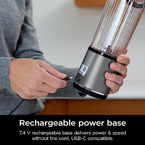 Ninja BC151EM Blast Portable Blender, Cordless, 18oz. Vessel, Personal Blender-for Shakes & Smoothies, BPA Free, Leakproof-Lid & Sip Spout, USB-C Rechargeable, Dishwasher Safe Parts