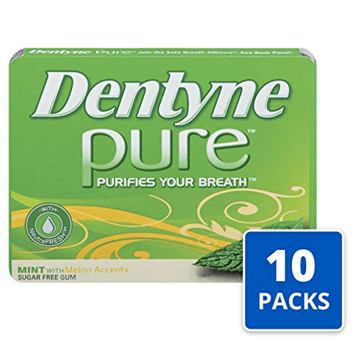 Dentyne Pure Mint with Herbal Accents Sugar Free Gum, 10 Packs of 9 Pieces (90 Total Pieces)