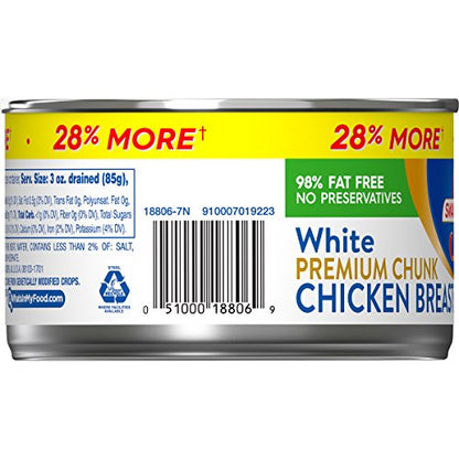 Swanson White Premium Chunk Canned Chicken Breast in Water, Fully Cooked Chicken, 4.5 OZ Can (Pack of 4)