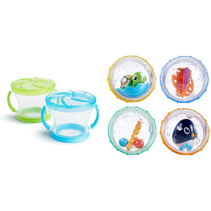 Munchkin® Snack Catcher® Toddler Snack Cups, 2 Pack, Blue/Green