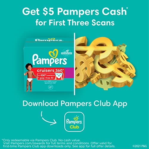 Pampers Cruisers 360 Diapers - Size 5, One Month Supply (128 Count), Pull-On Disposable Baby Diapers, Gap-Free Fit