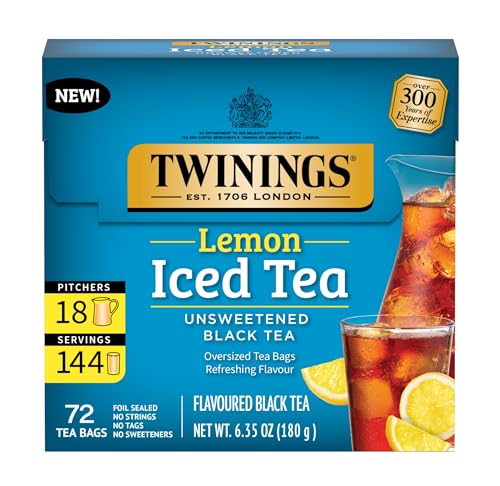 Twinings English Breakfast Black Tea, 100 Individually Wrapped Tea Bags, Smooth, Flavourful, Robust, Caffeinated, Enjoy Hot or Iced