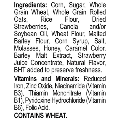 Honey Bunches of Oats with Strawberries Breakfast Cereal, Strawberry Cereal with Oats and Granola Clusters, 11 OZ Box