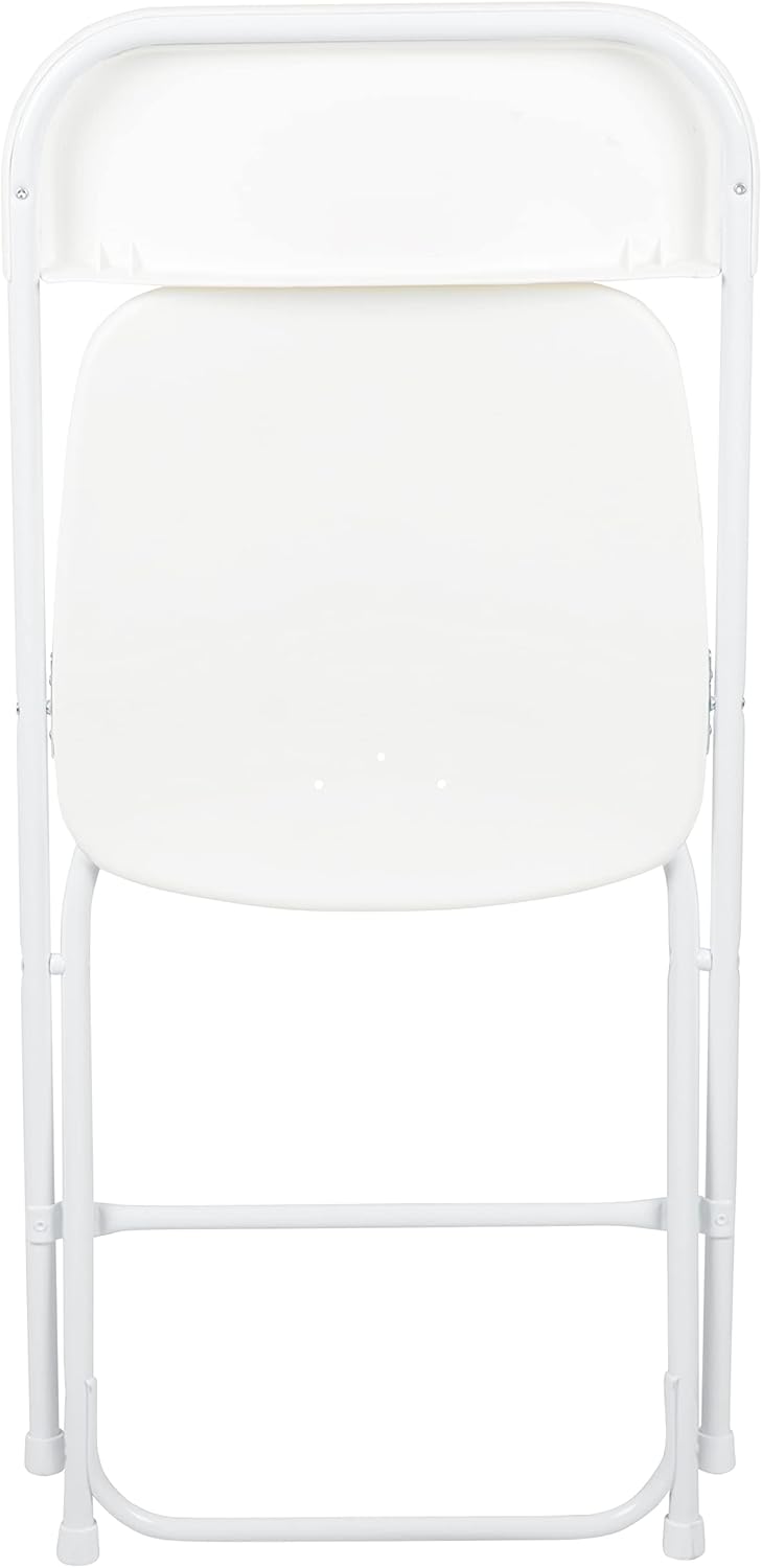 Flash Furniture Hercules Series Plastic Folding Chair - White - 4 Pack 650LB Weight Capacity Comfortable Event Chair-Lightweight Folding Chair