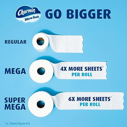 Charmin Ultra Soft Toilet Paper 6 Mega Rolls = 24 Regular Rolls