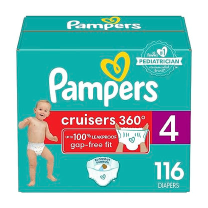 Pampers Cruisers 360 Diapers - Size 5, One Month Supply (128 Count), Pull-On Disposable Baby Diapers, Gap-Free Fit