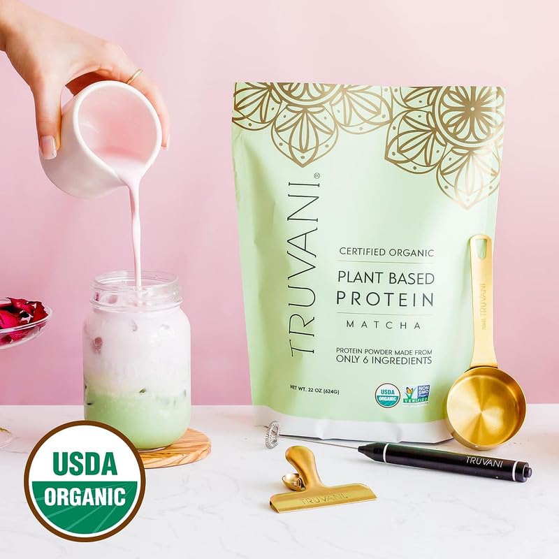 Truvani Vegan Pea Protein Powder | Banana Cinnamon | 20g Organic Plant Based Protein | 1 Serving | Keto | Gluten & Dairy Free | Low Carb | No Added Sugar