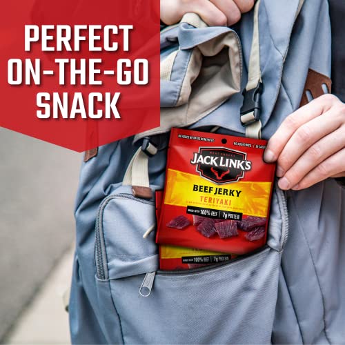 Jack Link's Beef Jerky, Original, Multipack Bags – Flavorful Meat Snacks for Lunches, Ready to Eat, Individual Packs - 7g of Protein, Made with 100% Beef – 0.625 oz (Pack of 20)